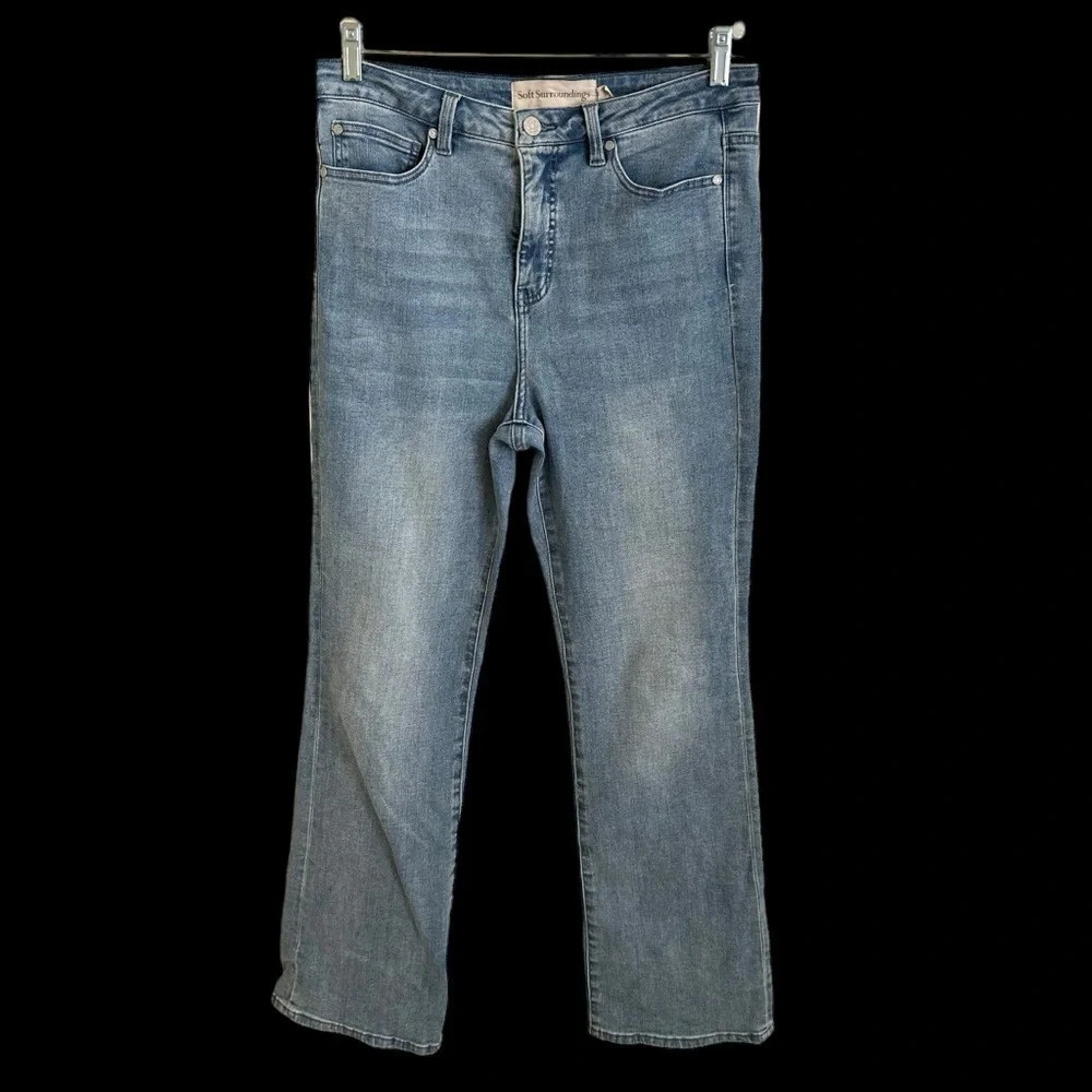 Soft Surroundings size 10 Ultimate High Rise Bootcut Jeans Light Wash Stretch